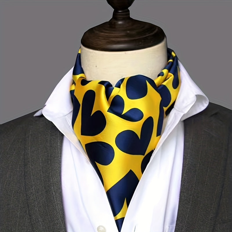 Men's Vintage Twill Scarf with Printed Double Layer for Business and Casual Wear