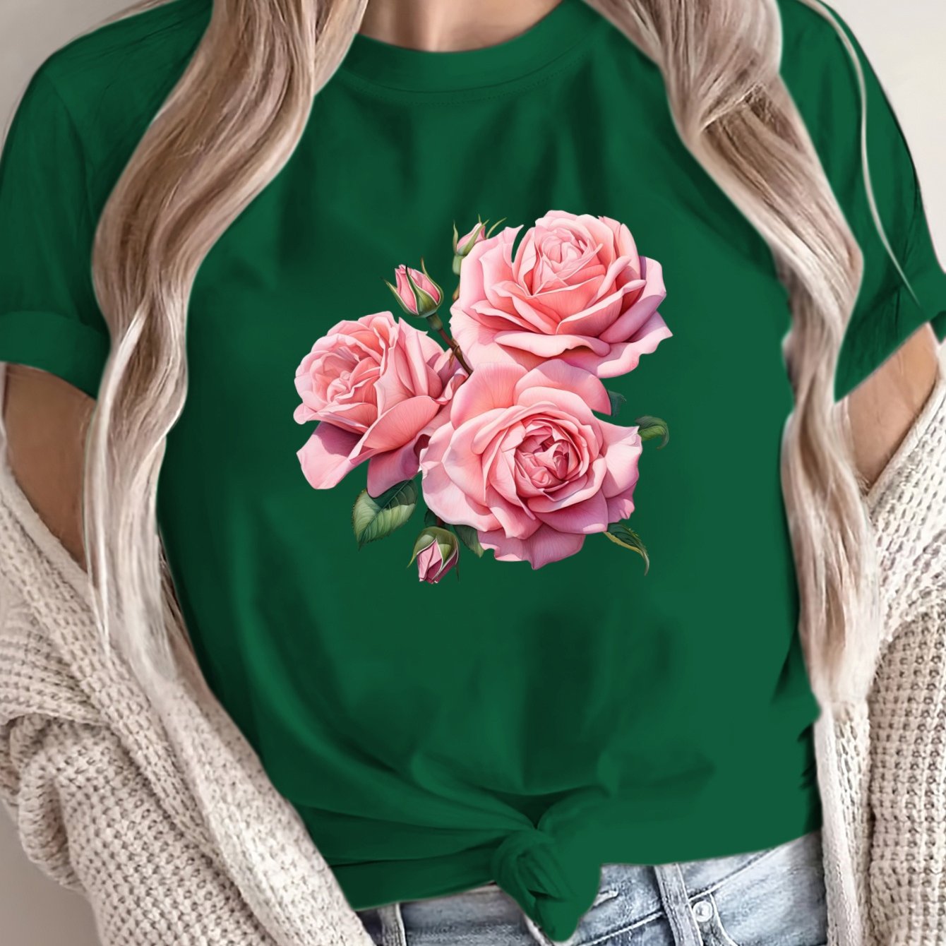 Women's Loose Large Size T-Shirt Summer Casual Short Sleeve Breathable Fabric