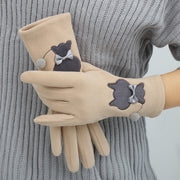 Women's Winter Gloves with Embroidery, Warm and Stylish for Cold Weather