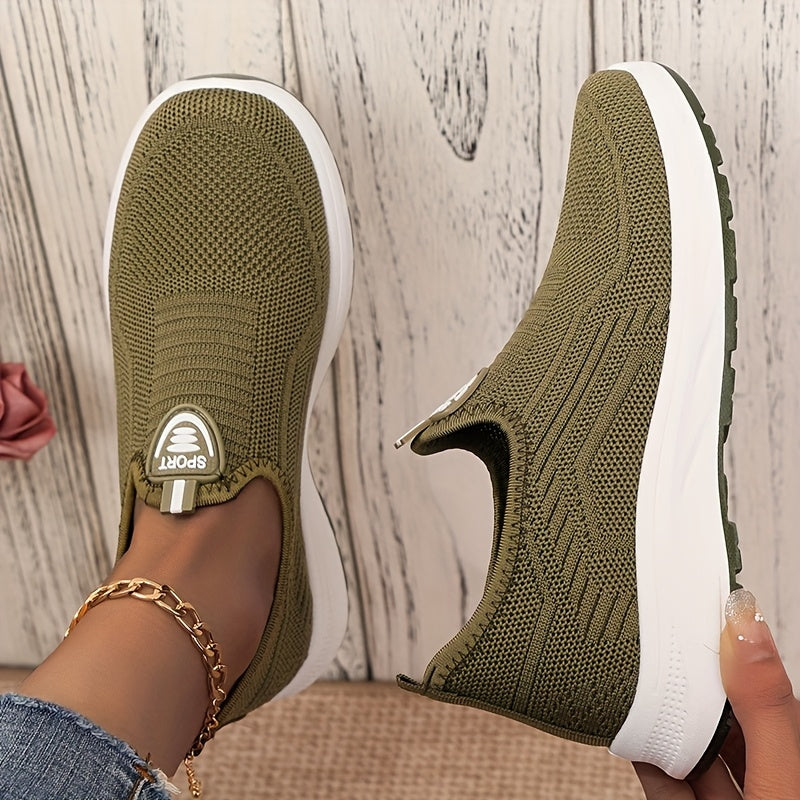 Women's Casual Slip-On Sneakers Breathable Mesh Lightweight Outdoor Shoes