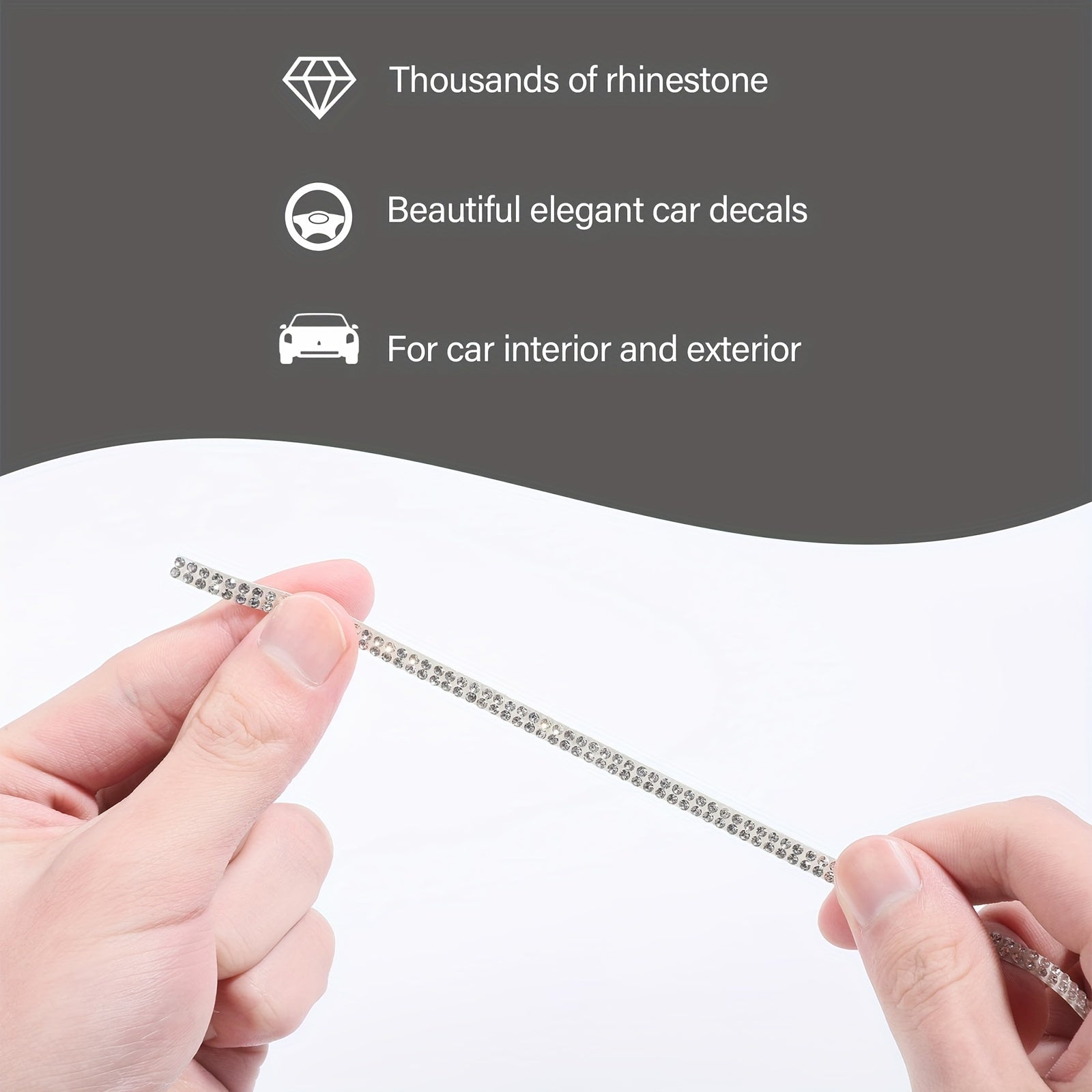 Pink White 89.92cm Car Dashboard Decor Self-Adhesive Trim Strips Interior Accessories