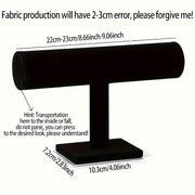 Jewelry Organizer Velvet Display Stand for Bracelets and Watches Black Oval Fabric 9x8 Inches