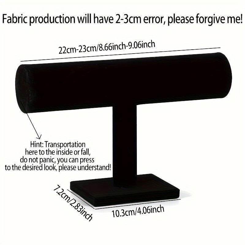 Jewelry Organizer Velvet Display Stand for Bracelets and Watches Black Oval Fabric 9x8 Inches