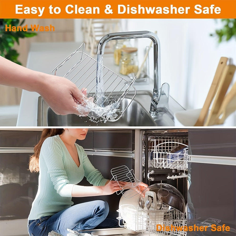 9-Piece Air Fryer Accessories Set with Grill Racks and Skewers for 7.6L Rectangular Air Fryers