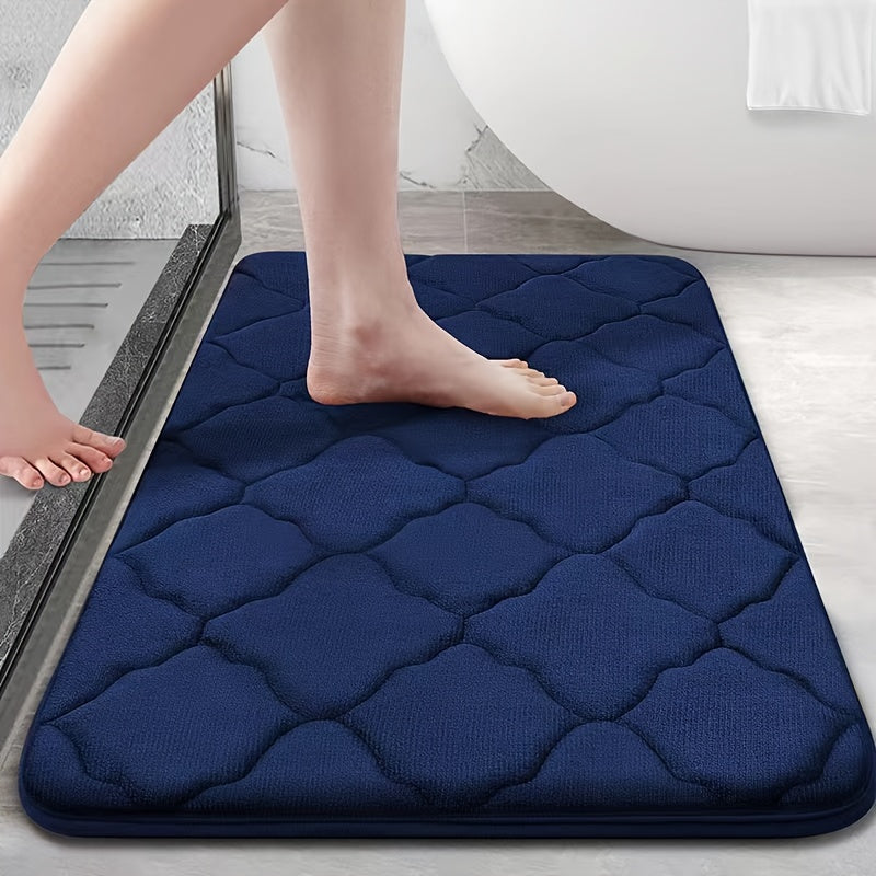 Alfombra de baño lavable a máquina con acolchado de espuma viscoelástica y respaldo de PVC antideslizante