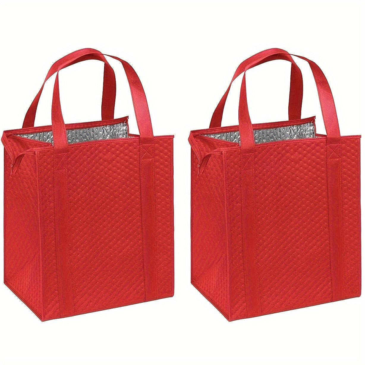 Insulated Shopping Bag with Reusable Ice Pack and Handles for Picnics Camping