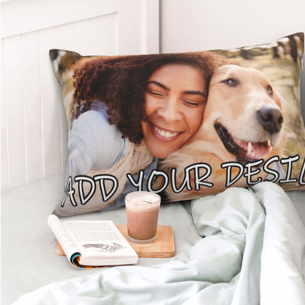 Square Throw Pillow Cover Custom Photo and Text Personalized Gift for Birthdays and Anniversaries
