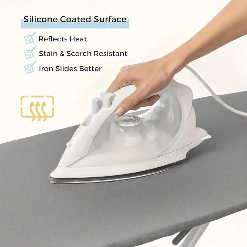 Grey Ironing Board Cover 148x48cm Waterproof Silver Coating Durable Reusable