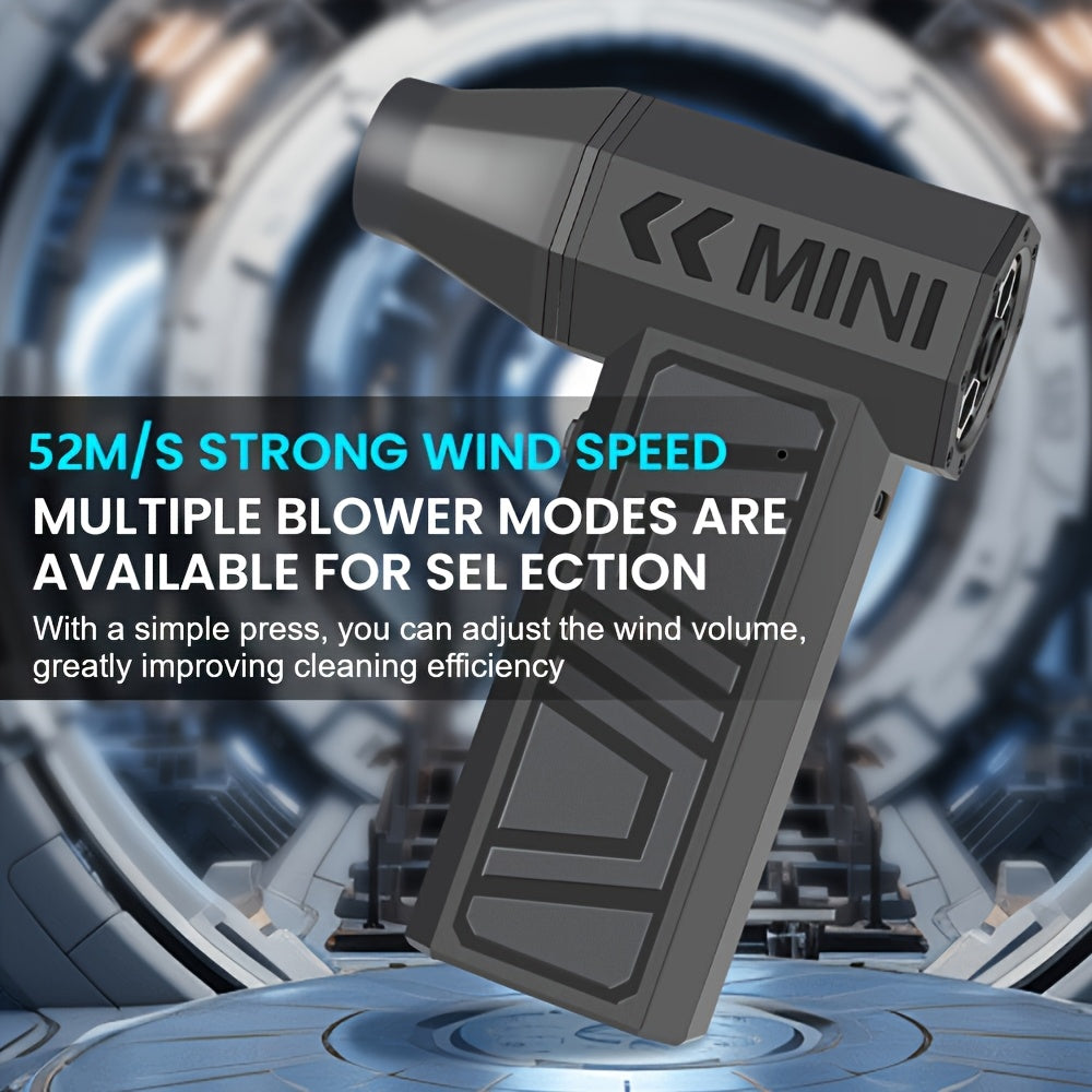 Portable Handheld Fan with High-Speed Turbine 110000 RPM Rechargeable Lithium Battery for Outdoor Activities and Cleaning