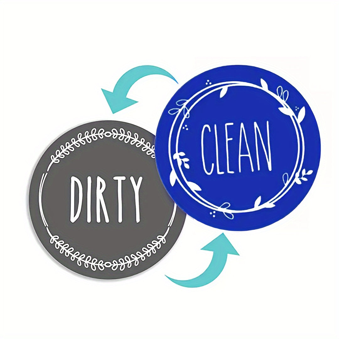 Imán de goma de doble cara para lavavajillas y nevera, señal de limpieza y suciedad