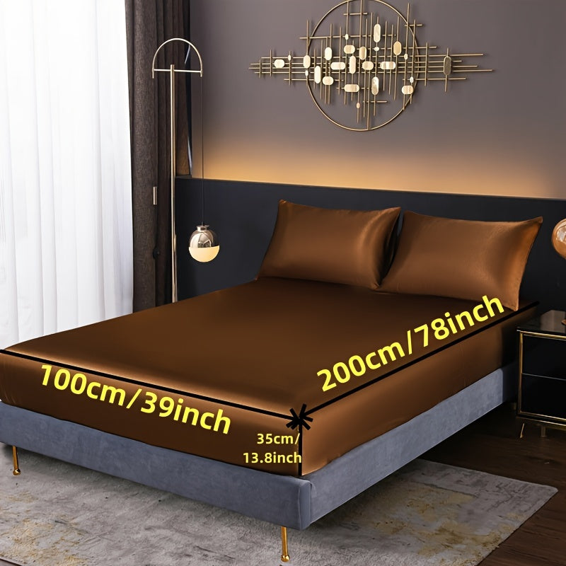 3-Piece Fitted Sheet Set with Pillowcases Polyester Bedding Soft Skin-Friendly