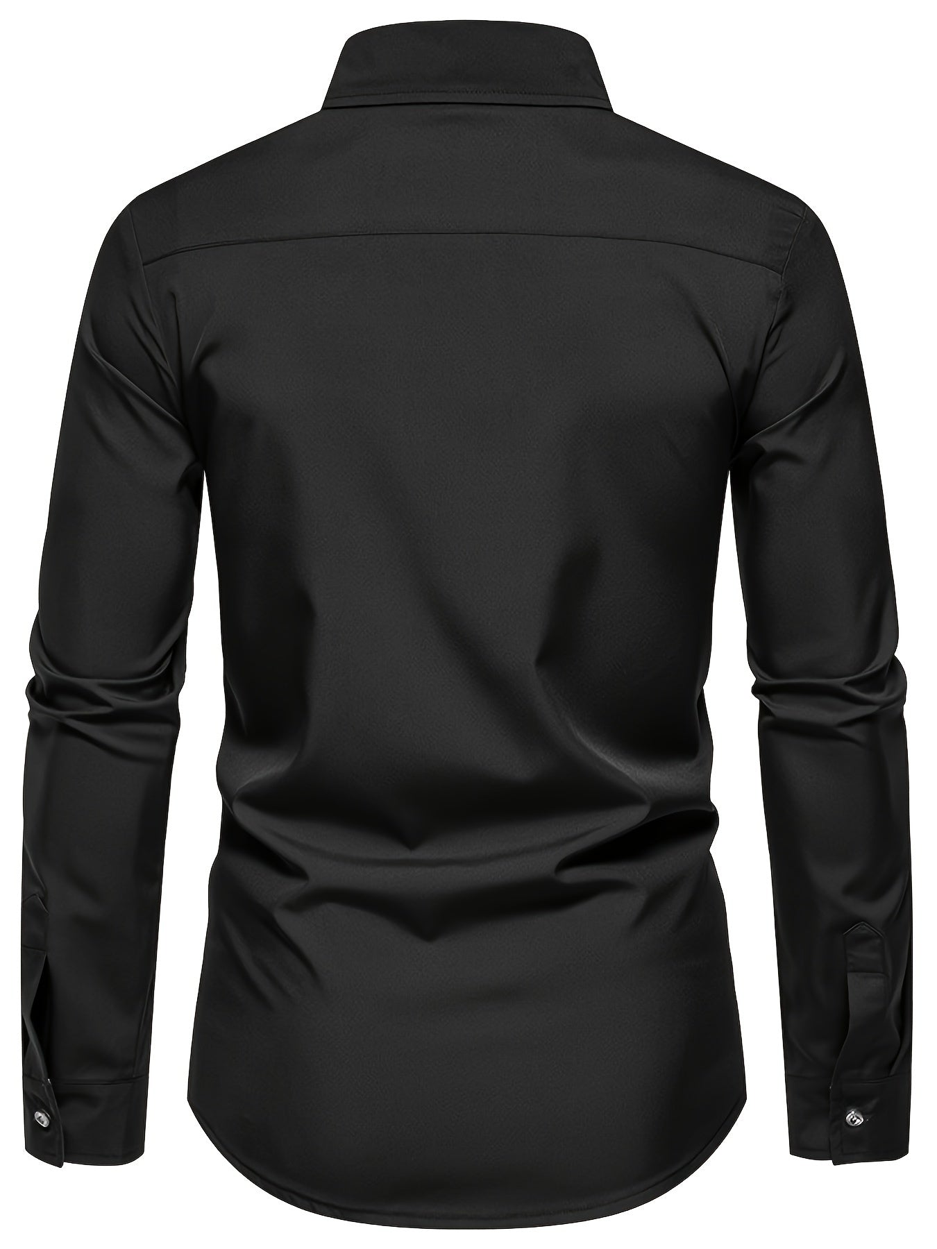 Мужская повседневная рубашка с цветными блоками и длинными рукавами, полиэстер, весна-осень