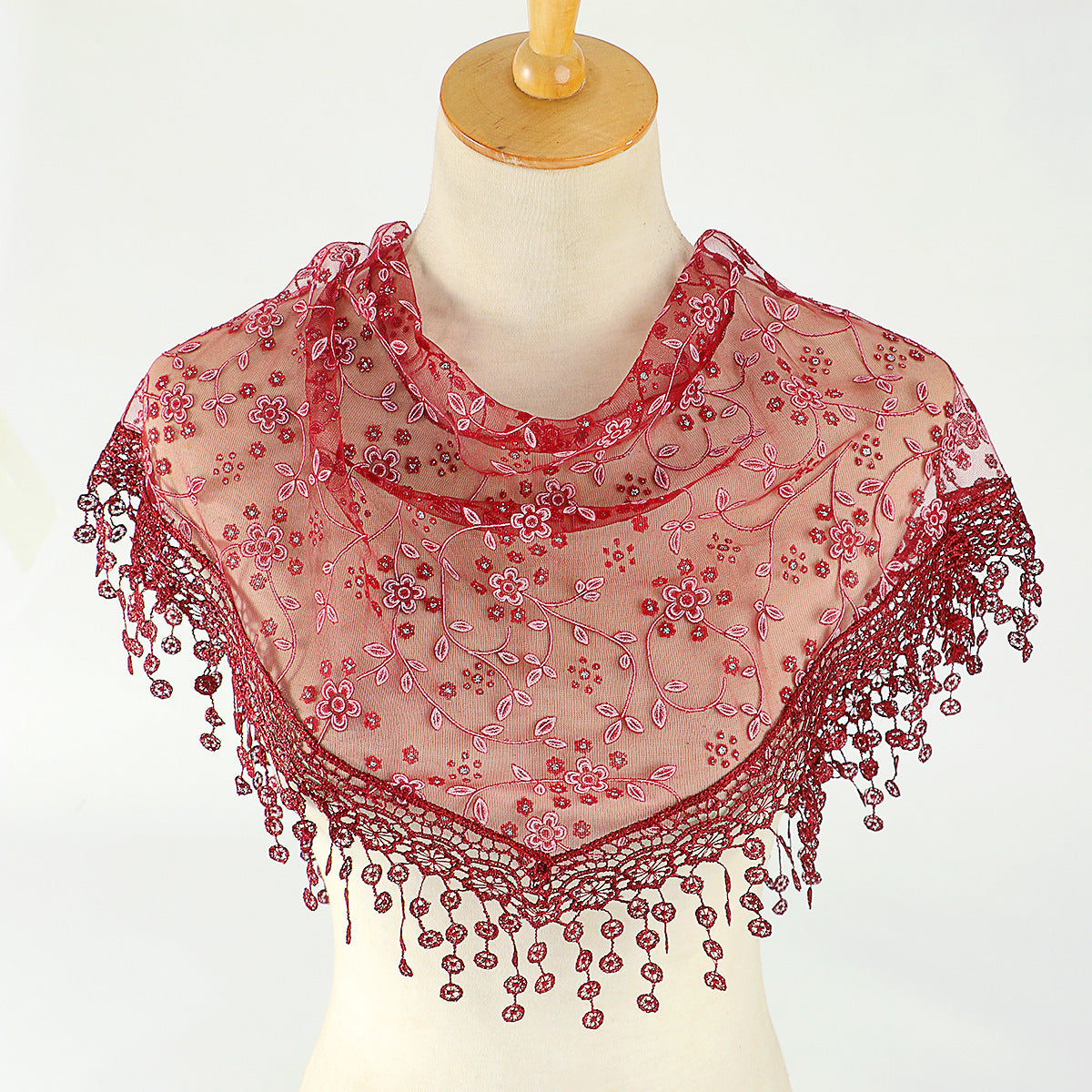 Women's Lace Triangle Veil and Scarf Set for Church Chapel Mantilla Style