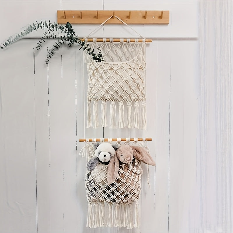 3-qavatli osilgan toʻqilgan mato saqlash sumkasi yotoqxonalar va oʻyin xonalari uchun, qovurgʻa bilan