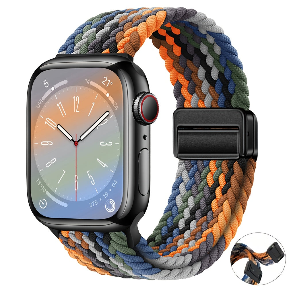 Bir nechta ranglarda Apple Watch Series 1-10 Ultra uchun sozlanadigan naylon magnit soat bandi