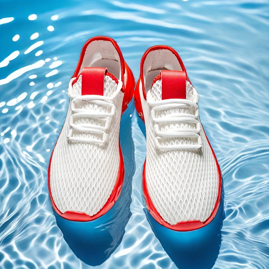 Zapatillas deportivas para hombre de talla grande, transpirables, de color sólido, antideslizantes, con cordones, duraderas y para exteriores