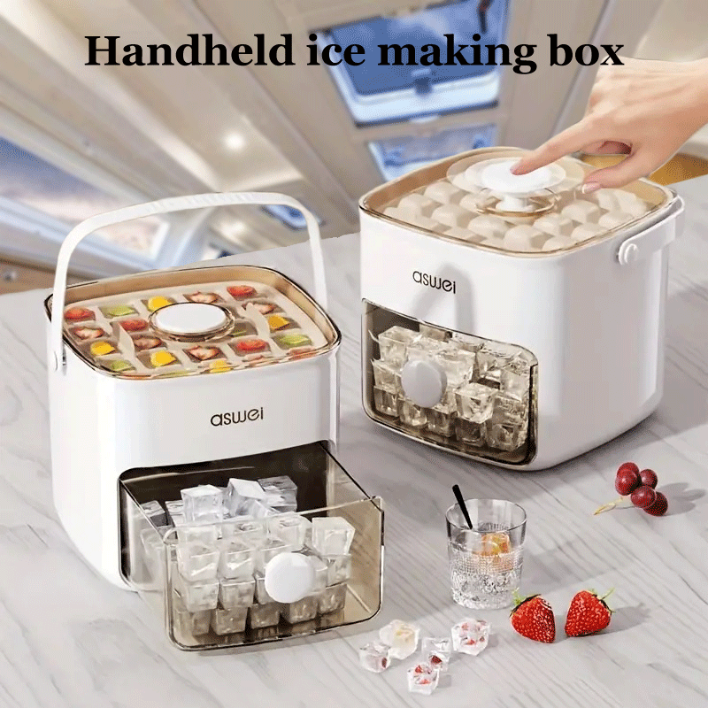 Manual Ice Maker Kit Square Ice Cube Tray Large Capacity Durable