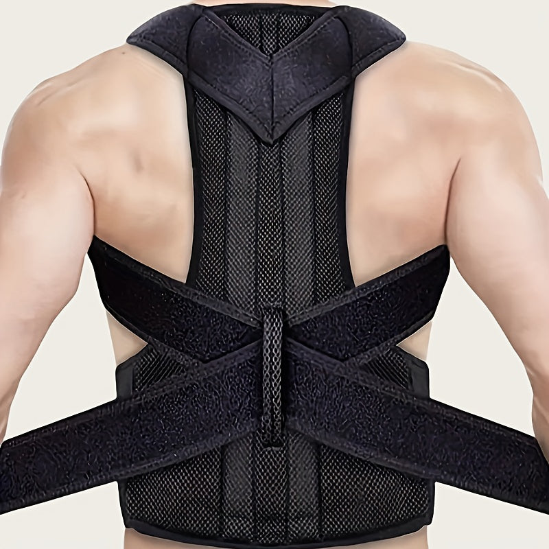 Unisex Posture Corrector Back Brace Adjustable Spine Support Breathable Knit Fabric