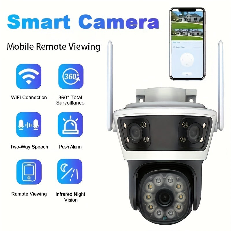 Outdoor Wireless Security Camera with Night Vision Two-Way Audio Smartphone Control