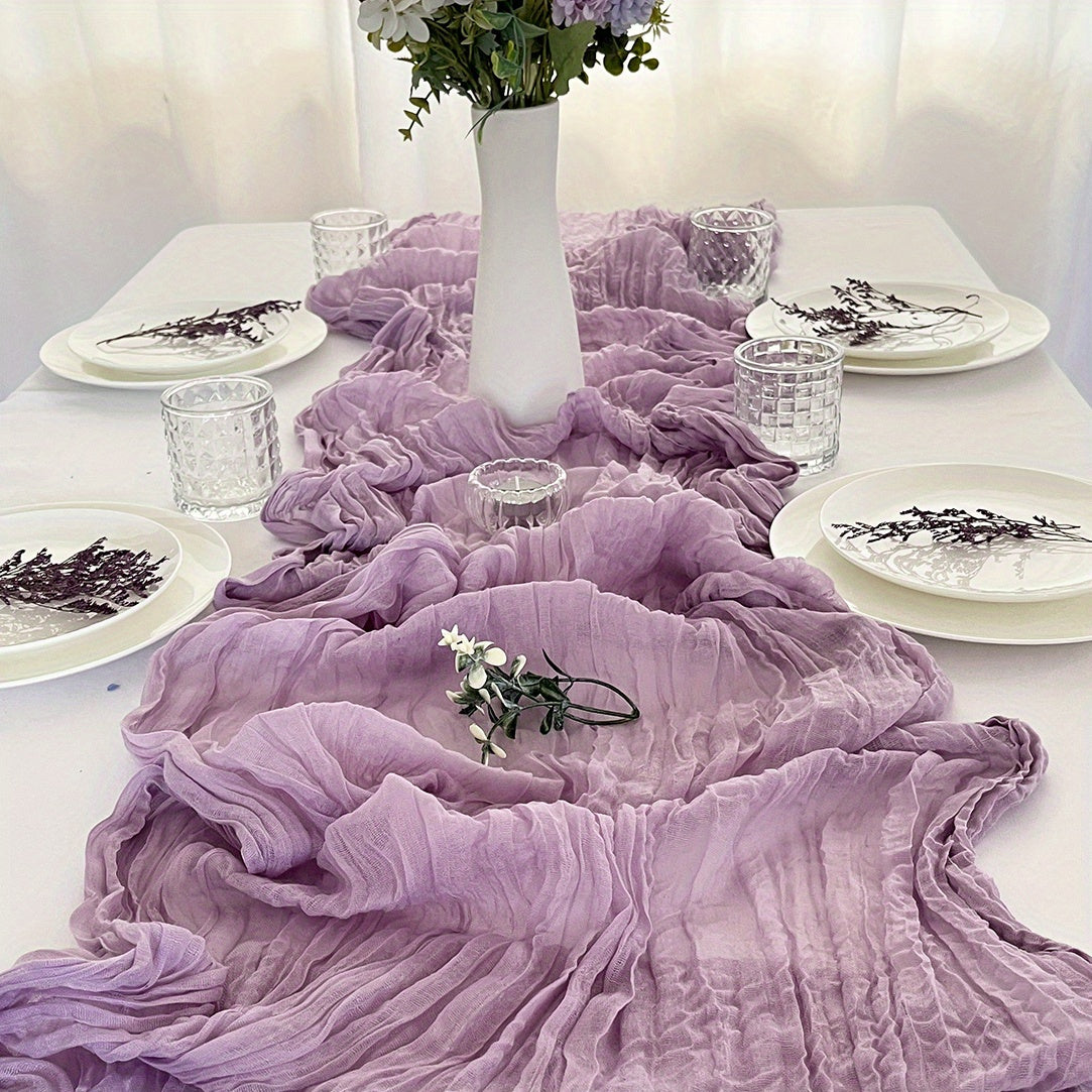 Camino de mesa de gasa de gasa para bodas, fiestas y decoración del hogar