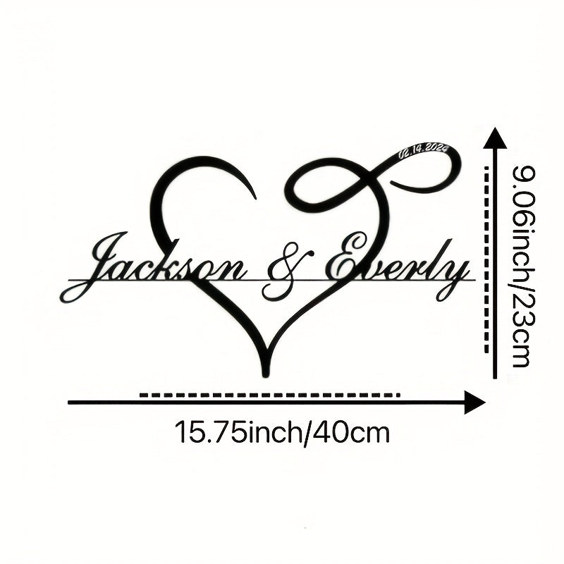 Personalized Infinite Heart Wall Art Metal Love Symbol for Home and Wedding Decor