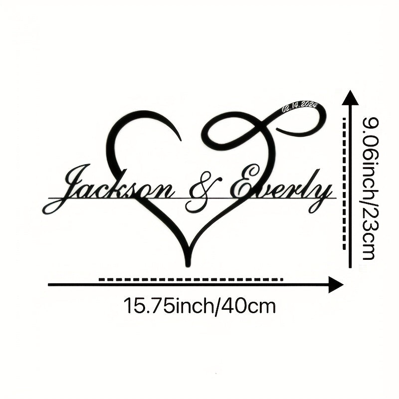 Personalized Infinite Heart Wall Art Metal Love Symbol for Home and Wedding Decor