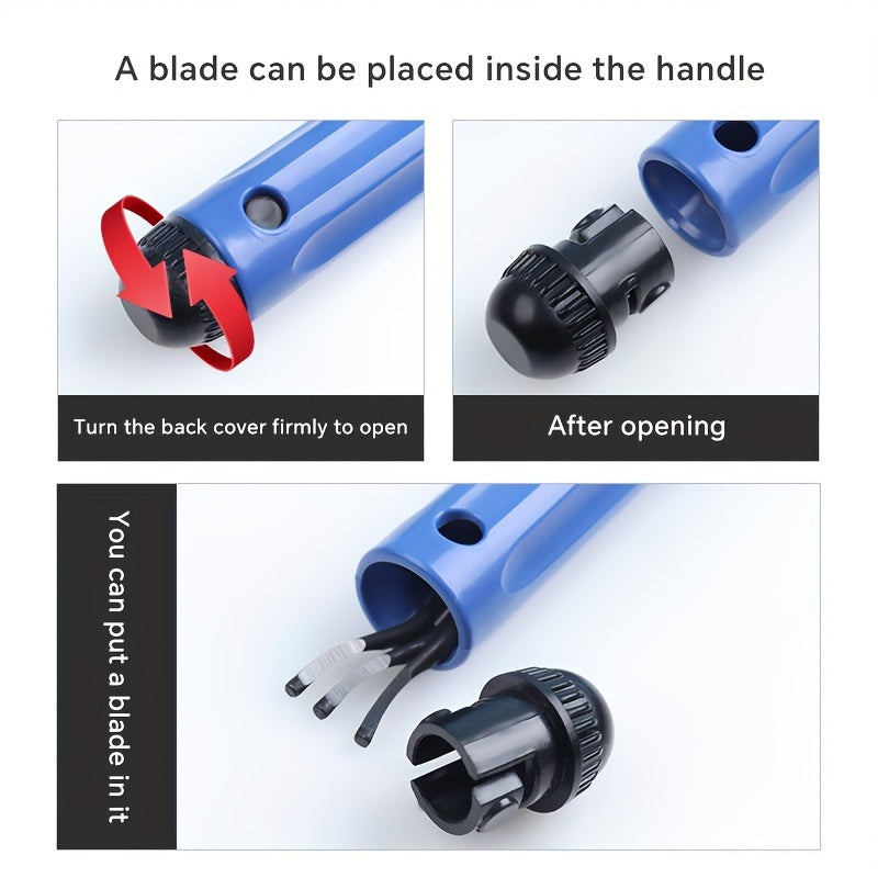 Multi-Functional Edge Trimmer Steel Blade Blue Black Handle Replacement Blades