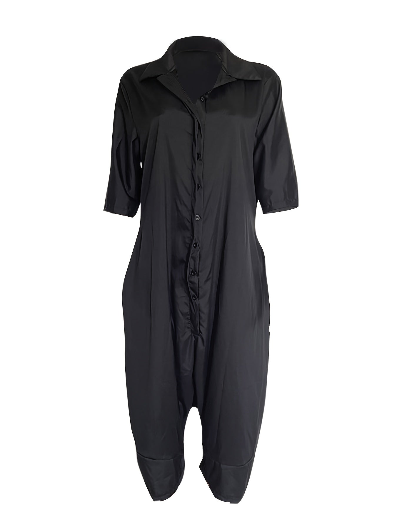 Women's Plus Size Loose Wide Leg Jogger Pants Black Comfortable Activewear