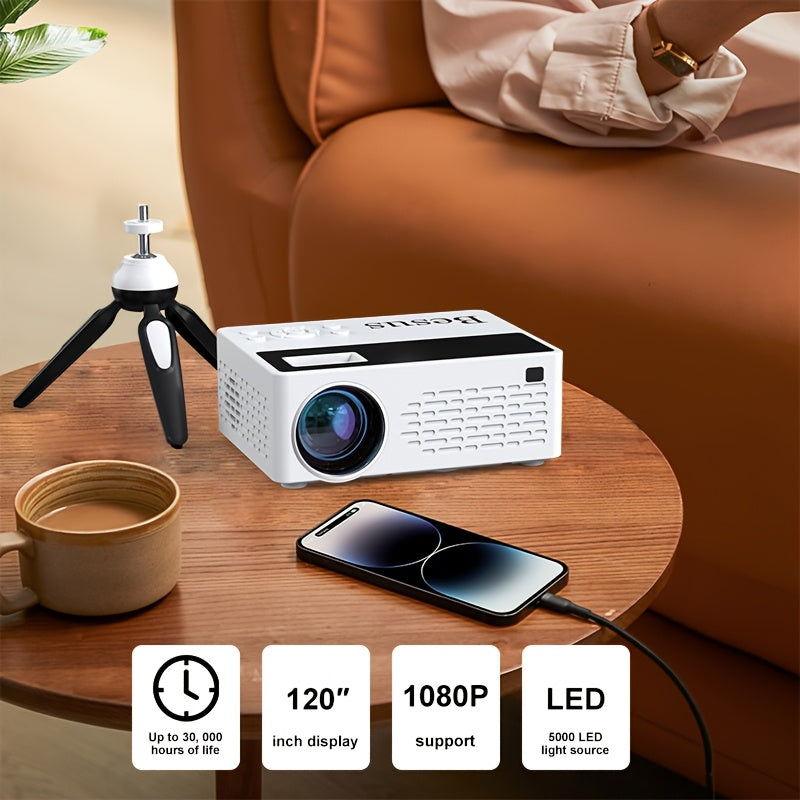 Mini Portable Video Projector with 5000 Lumens HD 1080P Support