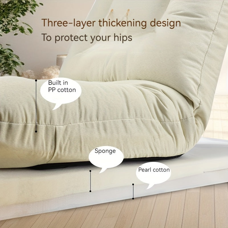 Foldable Lazy Sofa Chair for Bay Windows and Bedside Lounging in Tatami Style