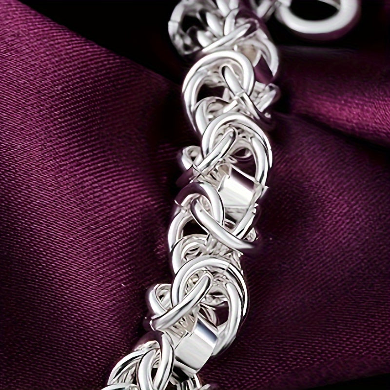 Pulsera de plata de ley para mujer, joyería vintage boho-chic con colgante y cierre