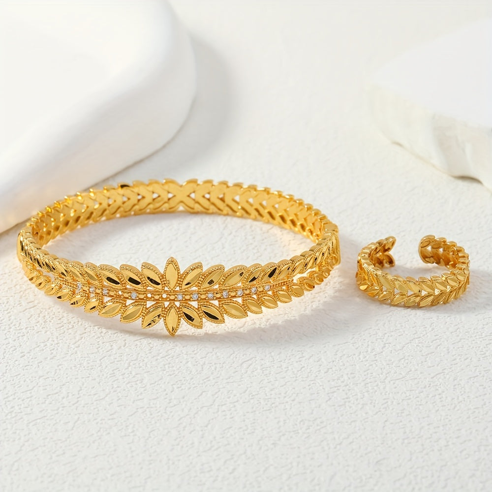 Women’s Jewelry Set Vintage Zirconia 2-Piece Bracelet and Ring