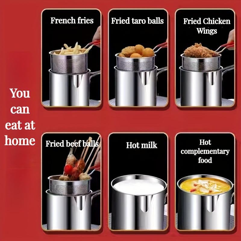 Oshxona uchun paspasli zanglamaydigan po'latdan yasalgan qovurilgan idish, induksiya va gaz pechlari uchun mos