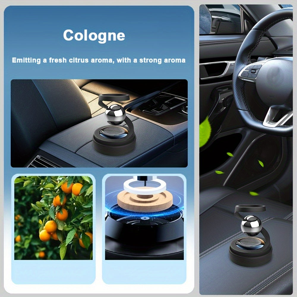 Solar-Powered Car Aromatherapy Diffuser Rotates Long-Lasting Fragrance Interior Accessory