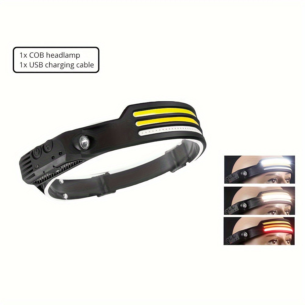 Rechargeable Motion Sensor LED Headlamp for Camping Running Fishing Hiking