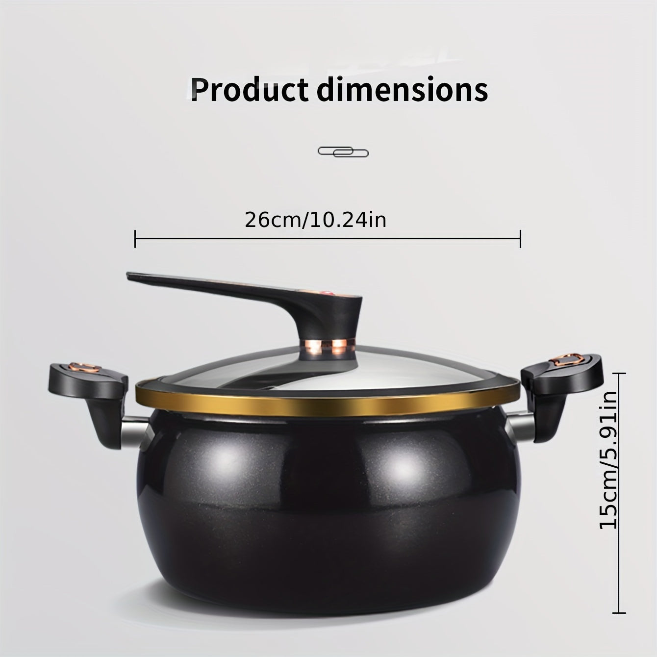 Cast Iron Soup Pot 7L with 26cm Large Capacity Non-Stick Coating Suitable for Induction and Gas Stoves