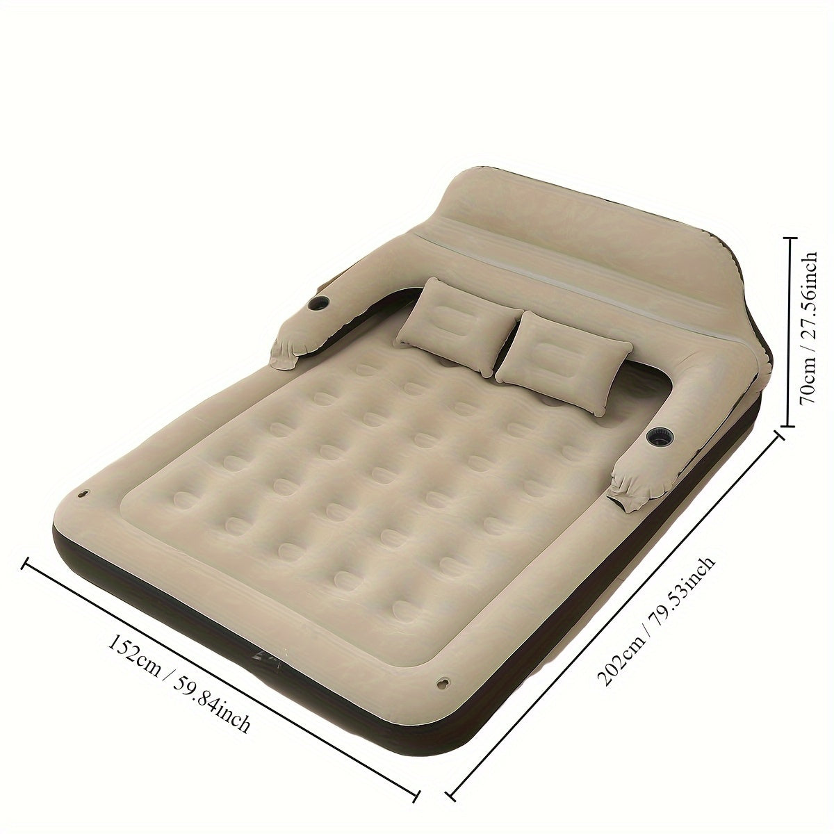 Havoni to'ldirish dizayni, o'rtacha to'ldirilgan ko'pik va polyester qoplama bilan qulay uxlash uchun havo matras. Mustahkam plastik ramka tufayli elektr energiyasi talab qilinmaydi.