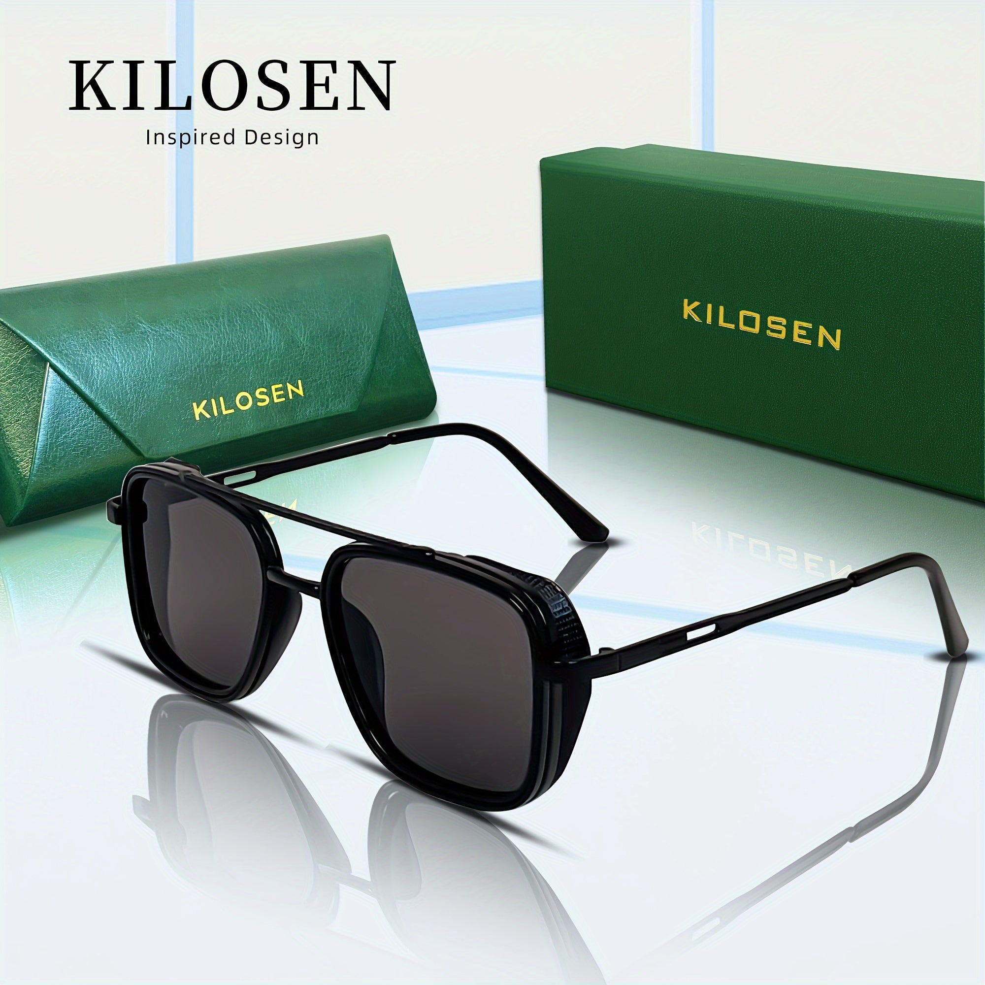 Retro Punk Metal Square Glasses Unisex Fashion Eyewear for Outdoor and Travel