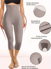 Women's Seamless High Waist Shapewear Shorts Tummy Control Butt Lifter Black Nylon Spandex