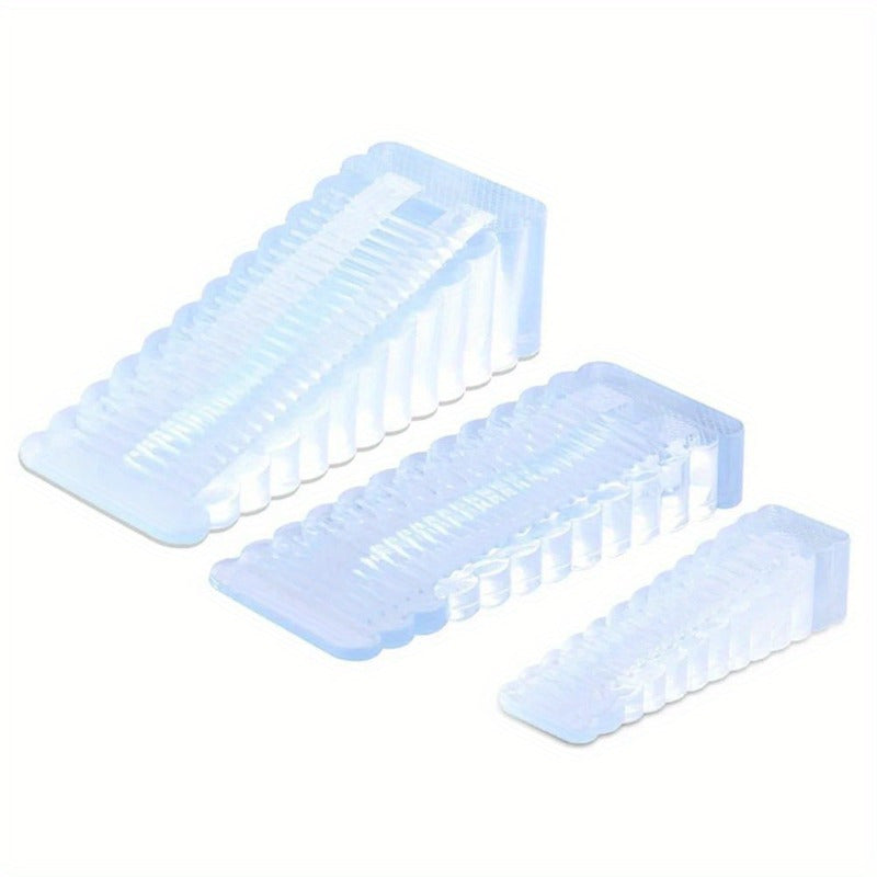 Прозрачный силиконовый дверной упор, нескользящий резиновый клин для использования в доме и офисе. Прочный и противоударный. Идеально подходит для защиты дверей и стен.