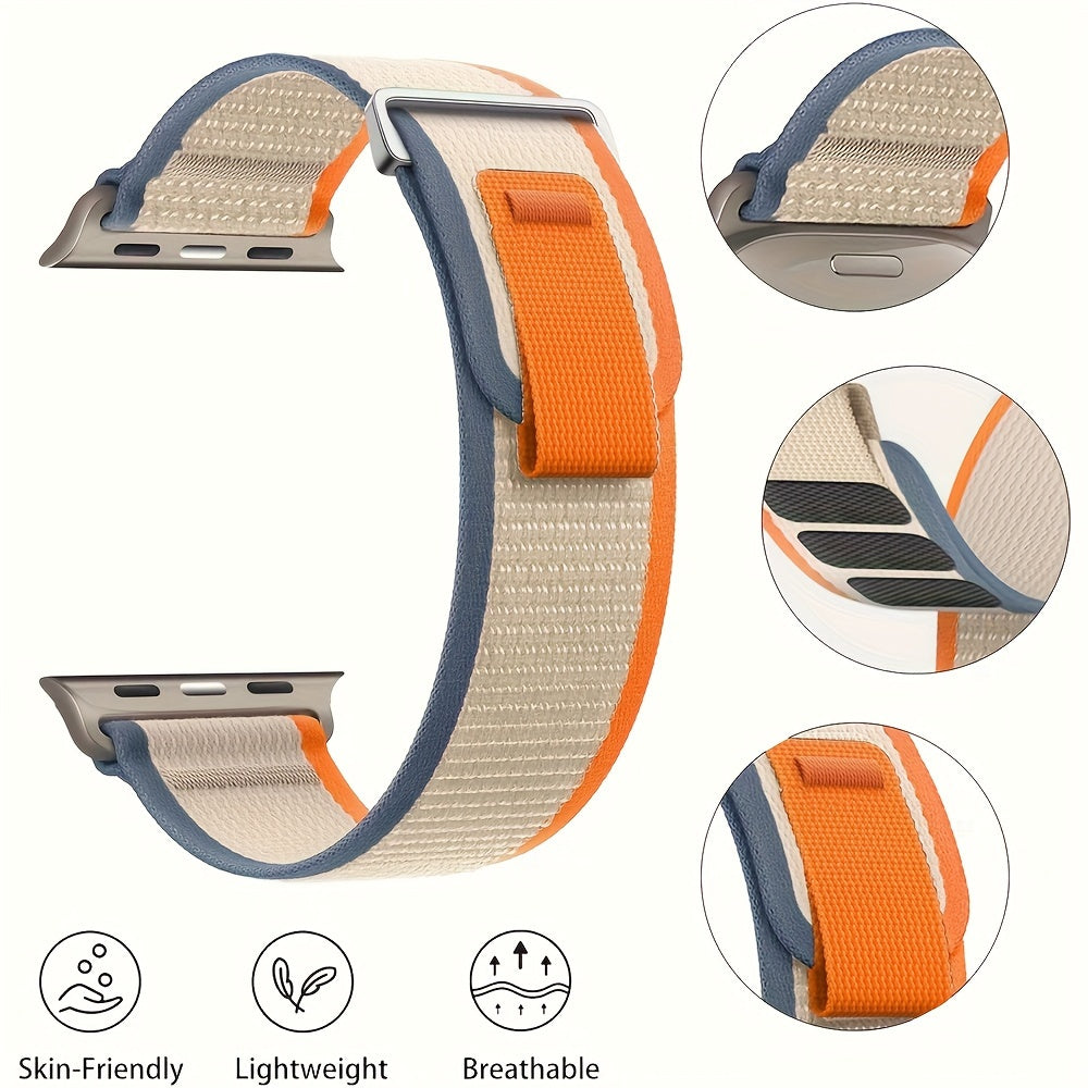 Elastic Nylon Watch Band for Apple Watch Adjustable Sport Strap Compatible with Series 10 9 8 7 6 SE 5 4 3 2 1