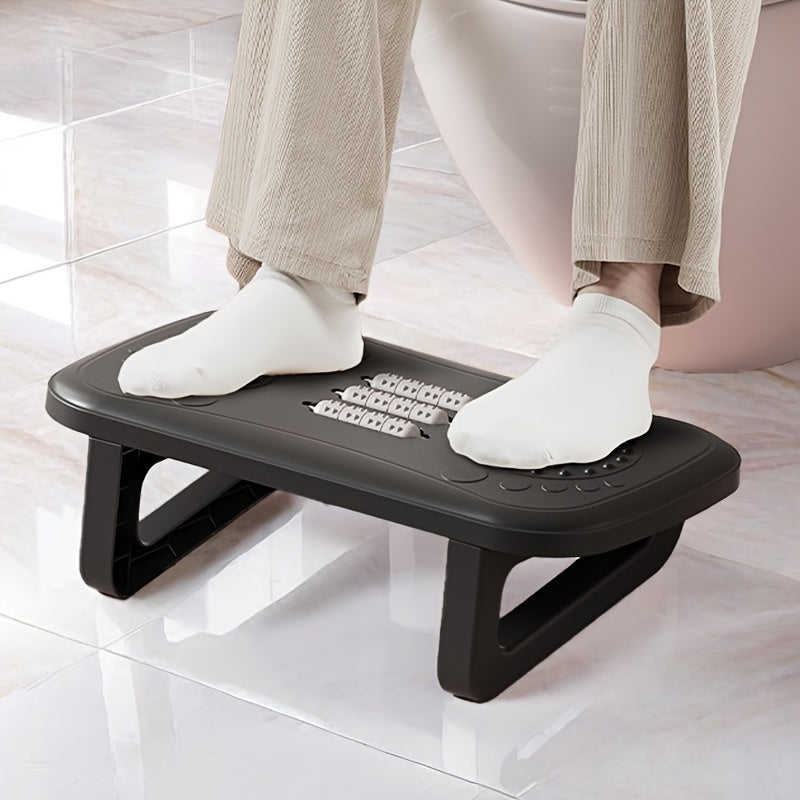 Adjustable Under-Desk Footrest Stool with Massage Surface Non-Slip Bottom in White Black Pink