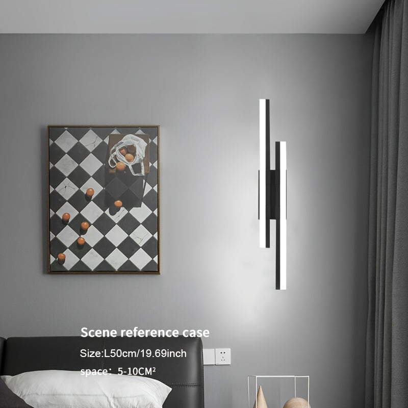 Lámpara de pared LED regulable con pantalla de acrílico, temperatura de color ajustable, 24W cableada para dormitorio, sala de estar, hotel, pasillo