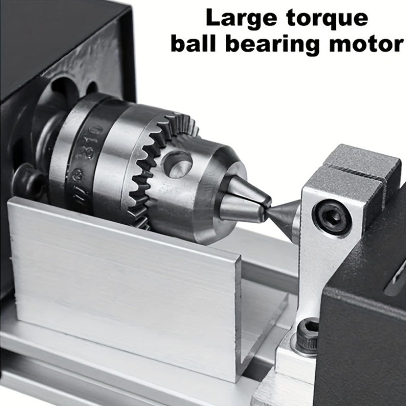 Mini Wood Lathe Machine for DIY Woodworking Polishing Drilling and Carving