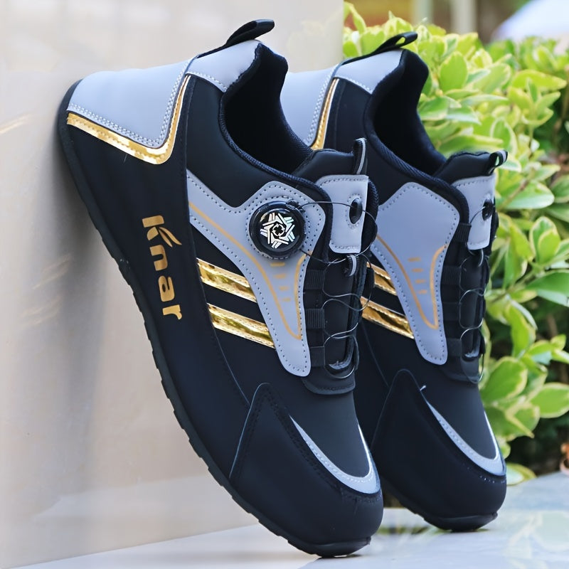 Men's Running Shoes Non-Slip Sneakers with Rotating Buckle Casual Sports