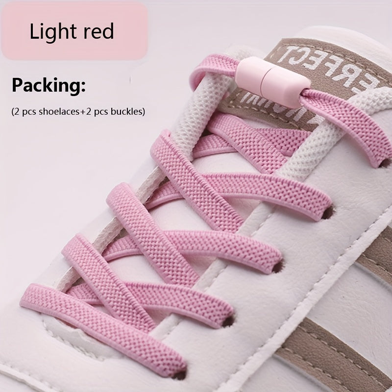 Uniseks elastik No-Tie oyoq kiyimlari rang-barang Lazy Shoe Flat Laces for Sneakers