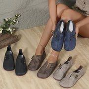 Women's Flat Shoes Lightweight Buckle Round Toe Casual Slip-On in Solid Color