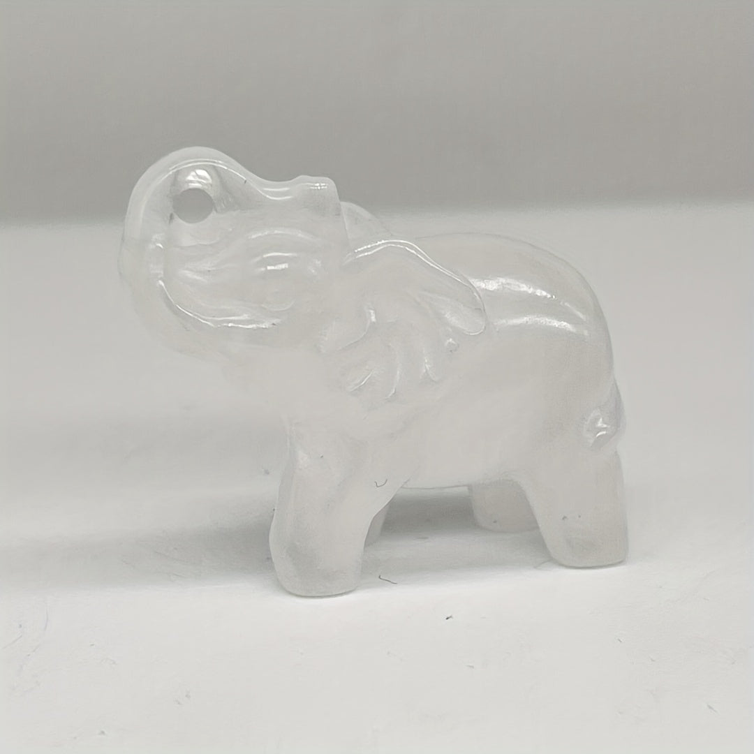 Crystal Carving Elephant Ornament 40mm Natural Crystal Stone Home Decor Gift