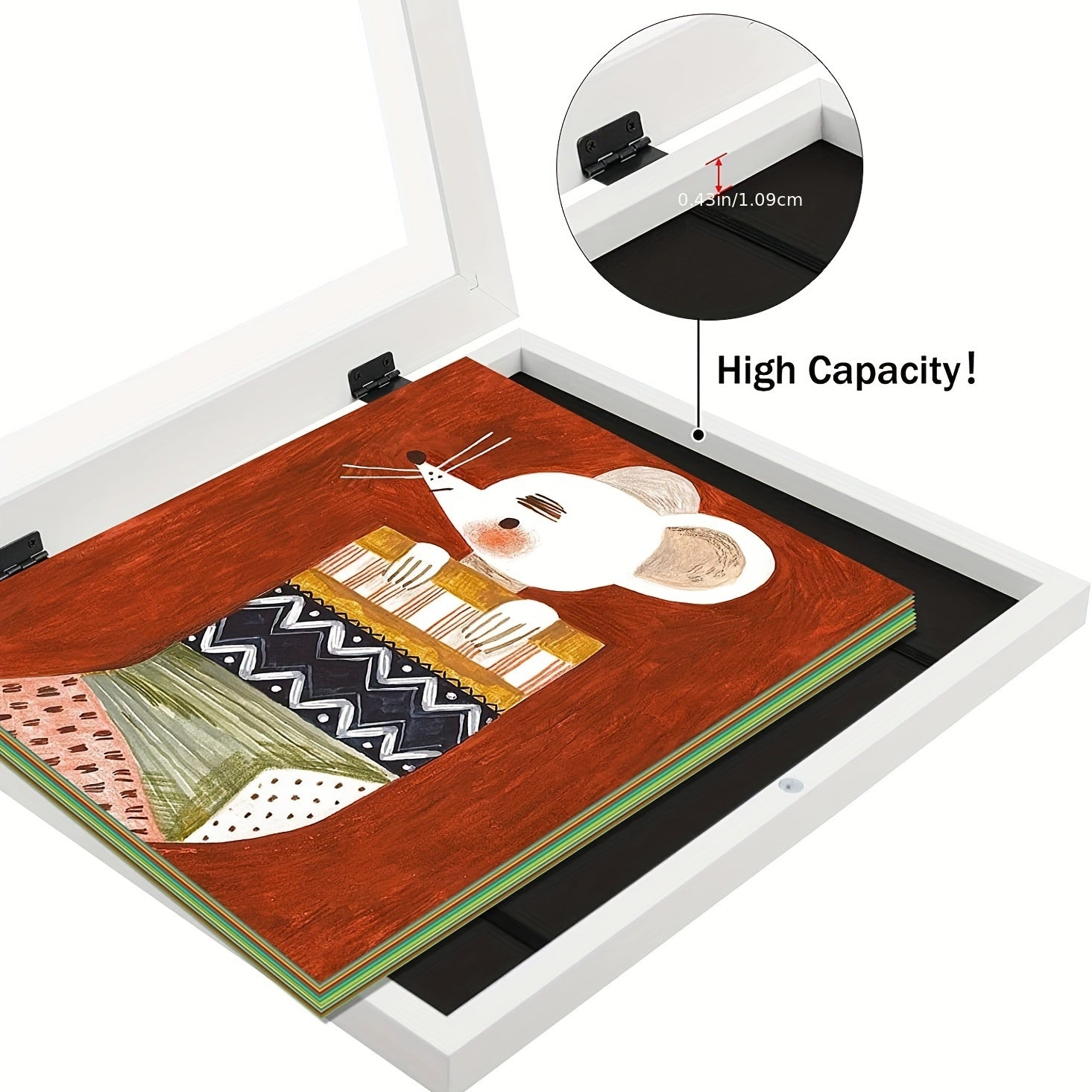 Kids Art Frame for Paintings and Projects, Front-Opening, Home Office Use