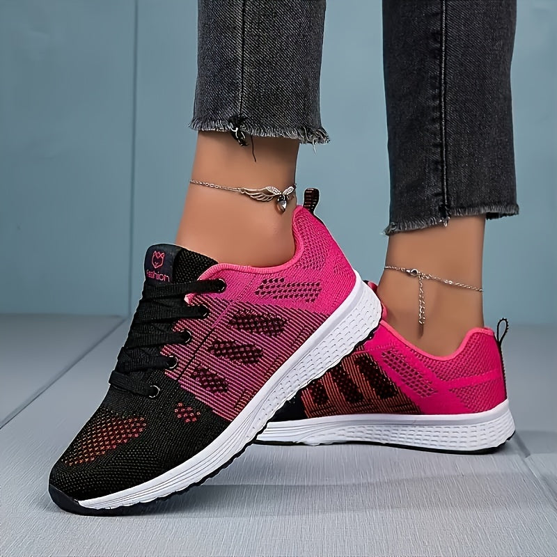Women's Breathable Mesh Running Shoes Low Top Athletic Sneakers